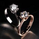 Two 18K GP Solitaire Rings Size 7