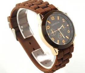 Brown Geneva Silicone Watch 